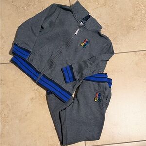 Psycho Bunny Gray and Blue Kids Jogger Set